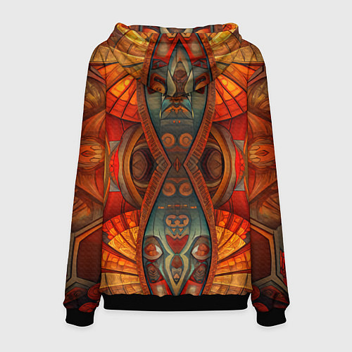 Мужская толстовка Русская красавица в кокошнике / 3D-Черный – фото 2