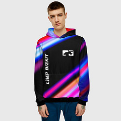 Толстовка-худи мужская Limp Bizkit neon rock lights, цвет: 3D-черный — фото 2
