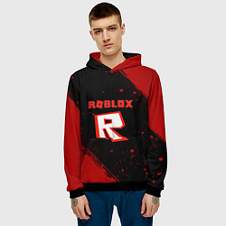 Толстовка-худи мужская Roblox текстура мобайл гейм, цвет: 3D-черный — фото 2