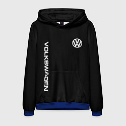 Толстовка-худи мужская Volkswagen logo white, цвет: 3D-синий