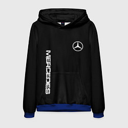 Толстовка-худи мужская Mercedes benz logo white auto, цвет: 3D-синий