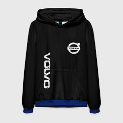 Толстовка-худи мужская Volvo white logo auto steel, цвет: 3D-синий