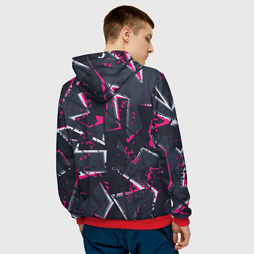 Мужская толстовка Яркий абстрактный узор для спорта / 3D-Красный – фото 4