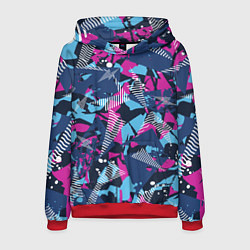 Толстовка-худи мужская Яркий абстрактный узор для спорта, цвет: 3D-красный