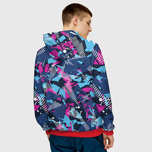 Мужская толстовка Яркий абстрактный узор для спорта / 3D-Красный – фото 4