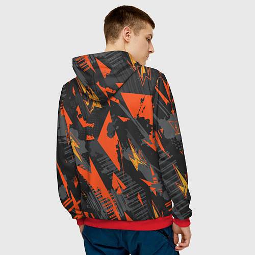 Мужская толстовка Яркий абстрактный узор для спорта / 3D-Красный – фото 4