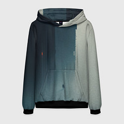 Толстовка-худи мужская Человек в городском тумане, цвет: 3D-черный