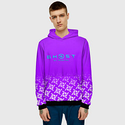 Толстовка-худи мужская Ghost of Tsushima neon samurai, цвет: 3D-черный — фото 2