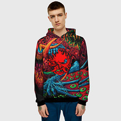 Толстовка-худи мужская Samurai logo cyberpunk, цвет: 3D-черный — фото 2