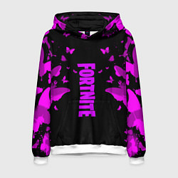 Толстовка-худи мужская Fortnite buterfly neon, цвет: 3D-белый