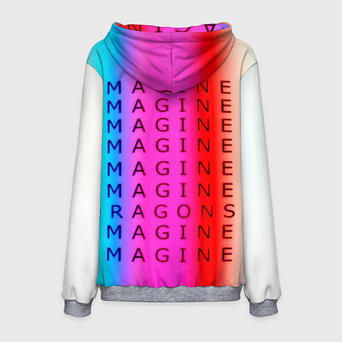 Мужская толстовка Imagine Dragons neon rock / 3D-Меланж – фото 2