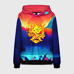 Толстовка-худи мужская Samurai fire logo japan, цвет: 3D-черный