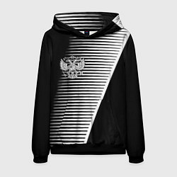 Толстовка-худи мужская Герб текстура геомтерия, цвет: 3D-черный