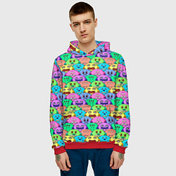 Толстовка-худи мужская Мультяшные персонажи монстрики, цвет: 3D-красный — фото 2