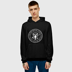 Толстовка-худи мужская Ramones logo rock, цвет: 3D-черный — фото 2