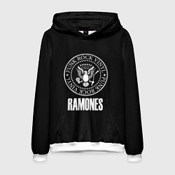 Толстовка-худи мужская Ramones rock logo, цвет: 3D-белый