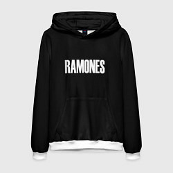 Толстовка-худи мужская Ramones white logo, цвет: 3D-белый