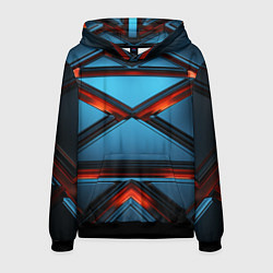 Толстовка-худи мужская Абстрактные треугольные плиты со светом, цвет: 3D-черный