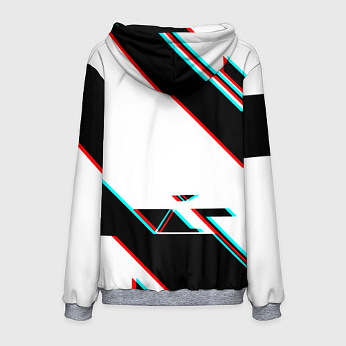 Мужская толстовка Россия спортивная геометрия глитч / 3D-Меланж – фото 2