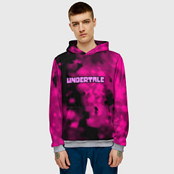 Толстовка-худи мужская Undertale pink game, цвет: 3D-меланж — фото 2