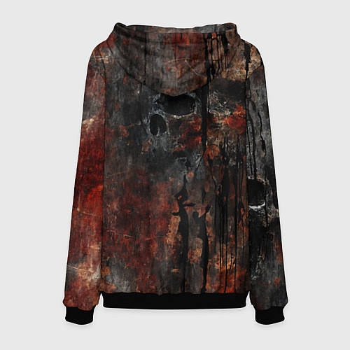 Мужская толстовка Текстура с черепами / 3D-Черный – фото 2