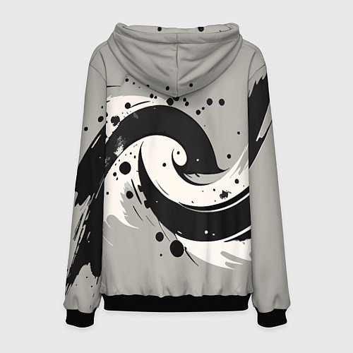 Мужская толстовка Инь-янь абстракция - нейроарт / 3D-Черный – фото 2