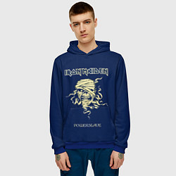 Толстовка-худи мужская Iron Maiden powerslave rock, цвет: 3D-синий — фото 2