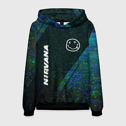 Мужская толстовка Nirvana glitch blue