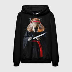 Толстовка-худи мужская Капибара ниндзя, цвет: 3D-черный