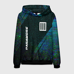 Толстовка-худи мужская Paramore glitch blue, цвет: 3D-черный