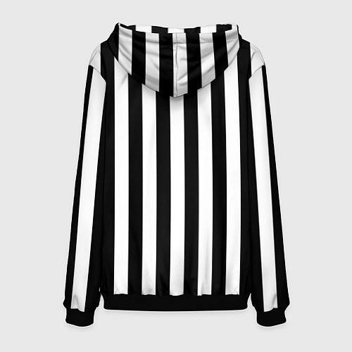 Мужская толстовка Вертикальные черно белые полосы / 3D-Черный – фото 2