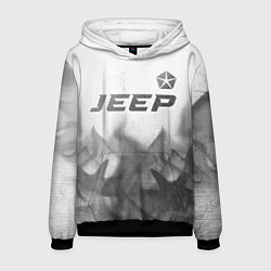 Толстовка-худи мужская Jeep - white gradient посередине, цвет: 3D-черный