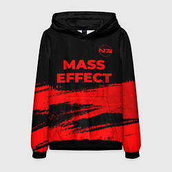 Толстовка-худи мужская Mass Effect - red gradient посередине, цвет: 3D-черный