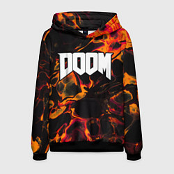 Толстовка-худи мужская Doom red lava, цвет: 3D-черный