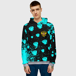 Толстовка-худи мужская Герб текстура РФ, цвет: 3D-меланж — фото 2