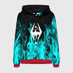 Толстовка-худи мужская The elder scrolls neon flame, цвет: 3D-красный