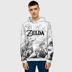 Толстовка-худи мужская Zelda white graphite, цвет: 3D-белый — фото 2