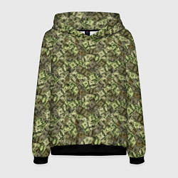 Толстовка-худи мужская Милитари деньги, цвет: 3D-черный
