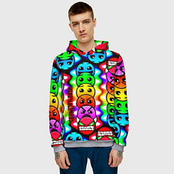 Толстовка-худи мужская Geometry smile dash, цвет: 3D-меланж — фото 2