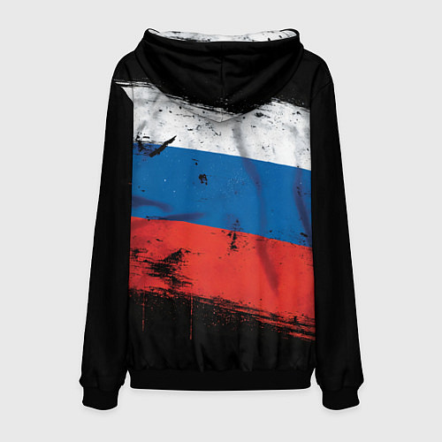 Мужская толстовка Медведь на фоне российского флага / 3D-Черный – фото 2