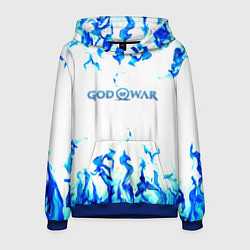 Толстовка-худи мужская God of War синий огонь, цвет: 3D-синий
