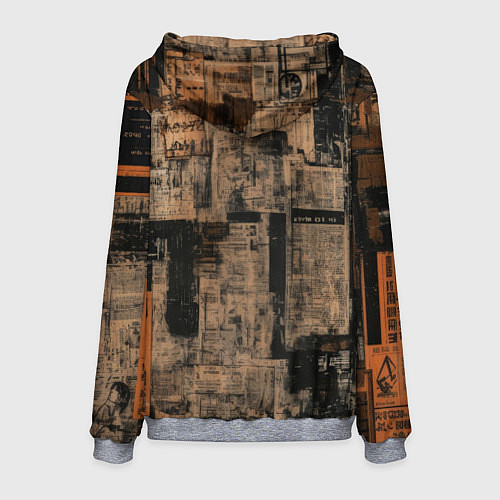 Мужская толстовка Девчонка на фоне газетных вырезок / 3D-Меланж – фото 2