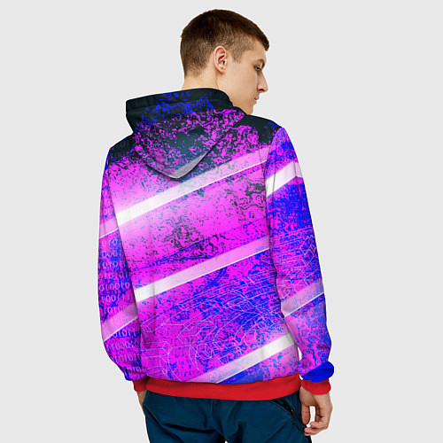 Мужская толстовка Detroit become human neon / 3D-Красный – фото 4