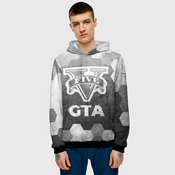 Толстовка-худи мужская GTA - grey gradient, цвет: 3D-черный — фото 2