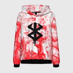 Толстовка-худи мужская Берсерк лого в огне, цвет: 3D-черный