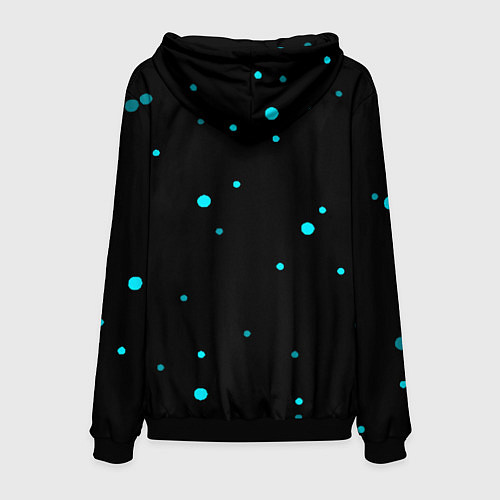 Мужская толстовка Герб РФ голубые краски / 3D-Черный – фото 2