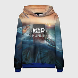 Толстовка-худи мужская Warthunder морская битва, цвет: 3D-синий