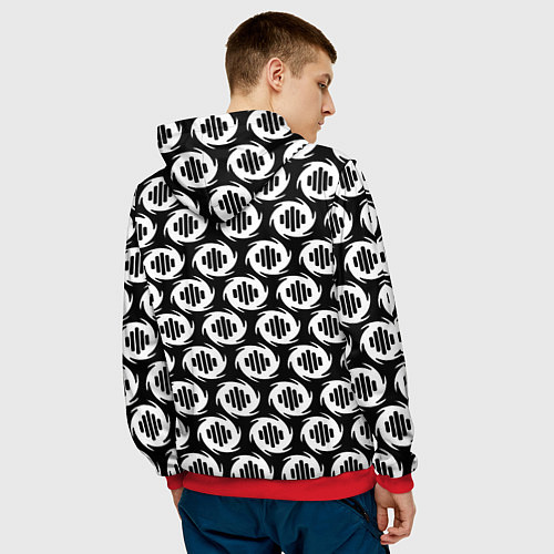 Мужская толстовка Serious Sam logo pattern / 3D-Красный – фото 4