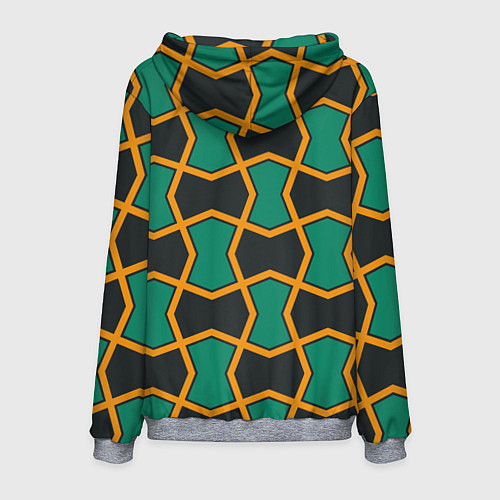 Мужская толстовка Геометрический узор желто-зеленый / 3D-Меланж – фото 2