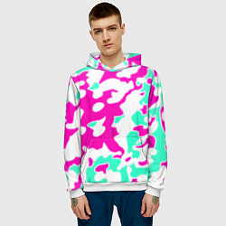Толстовка-худи мужская Текстура камуфляж детский, цвет: 3D-белый — фото 2